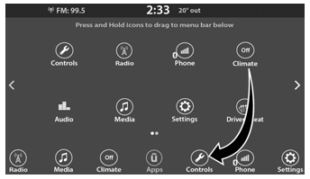 Jeep Wrangler. Drag & Drop Menu Bar