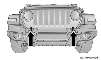 Jeep Wrangler. Emergency Tow Hooks — If Equipped