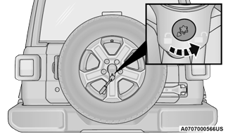 Jeep Wrangler - Spare Tire Removal - JACKING AND TIRE CHANGING